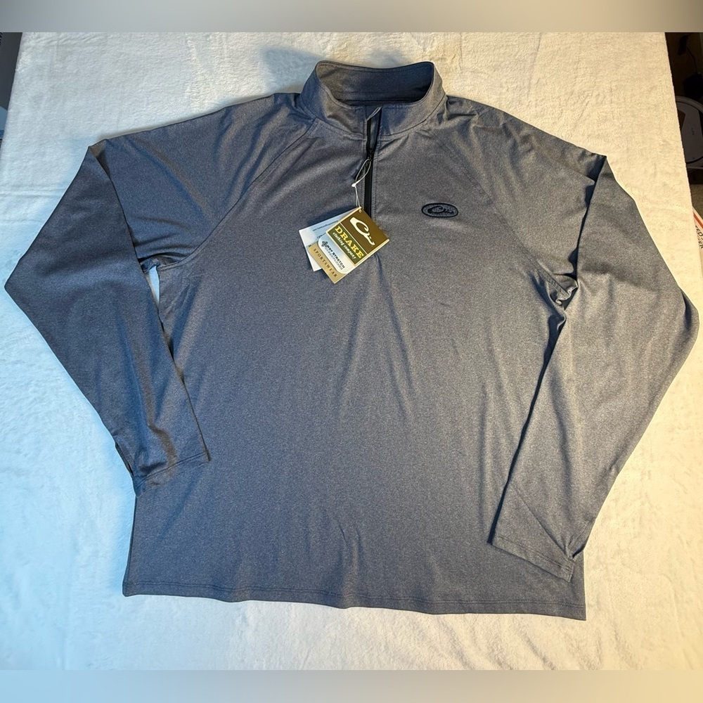 NWT Drake Men's Lightweight Blue Quarter-Zip Pullover